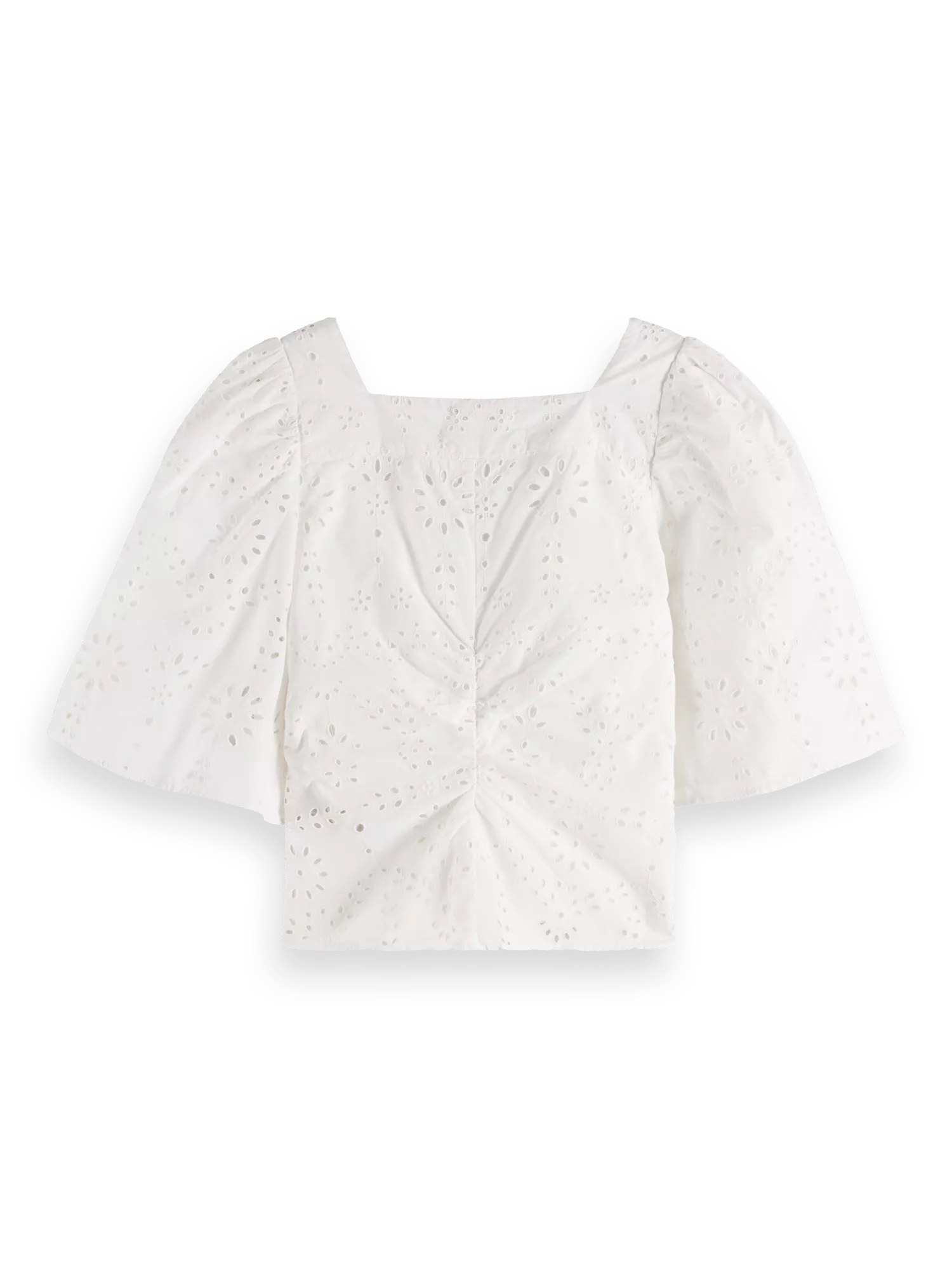 Scotch & Soda Ruched front flutter sleeve top BCK