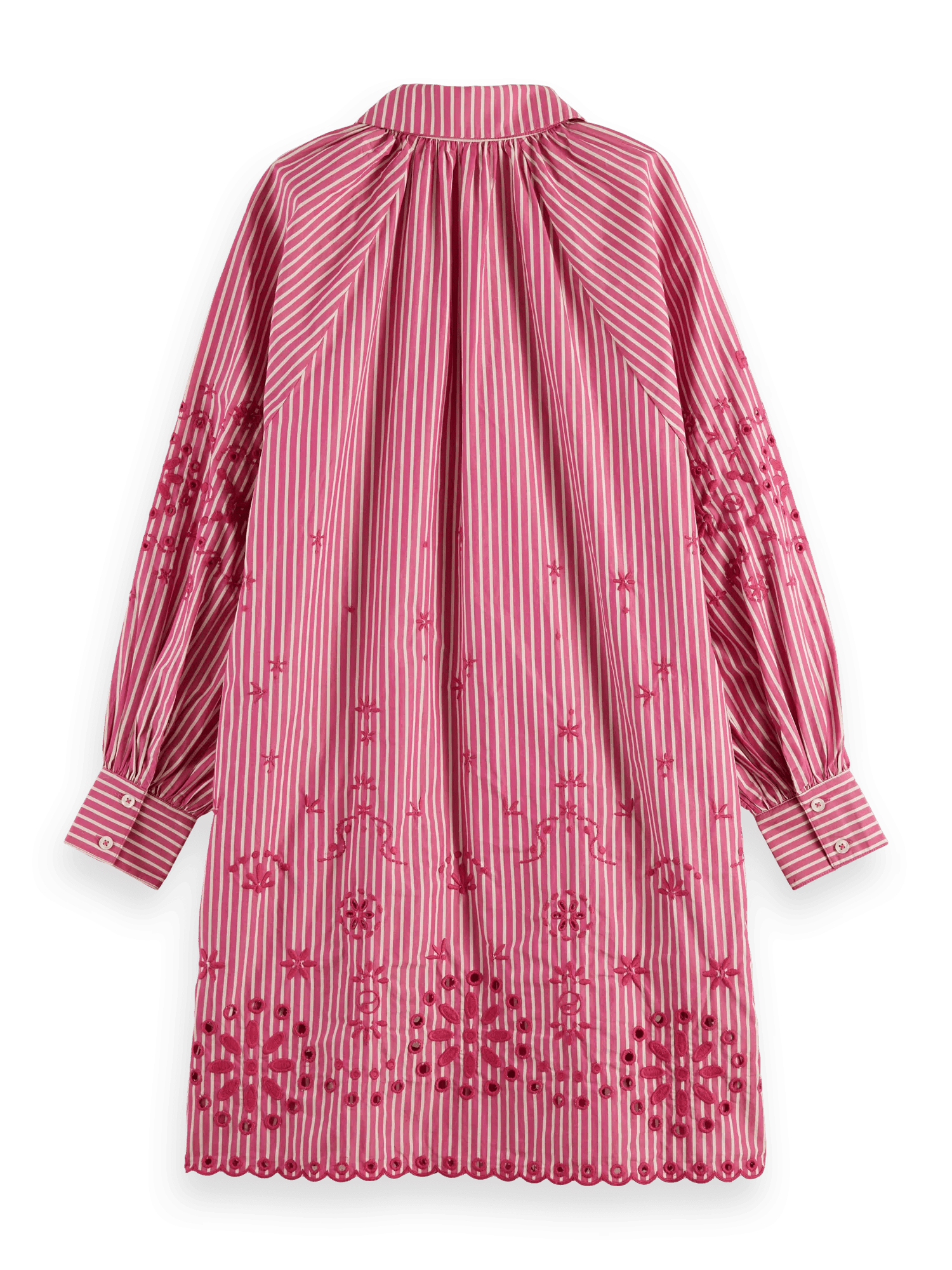 Scotch & Soda Striped shirt dress with embroidery detail in Organic cotton BCK