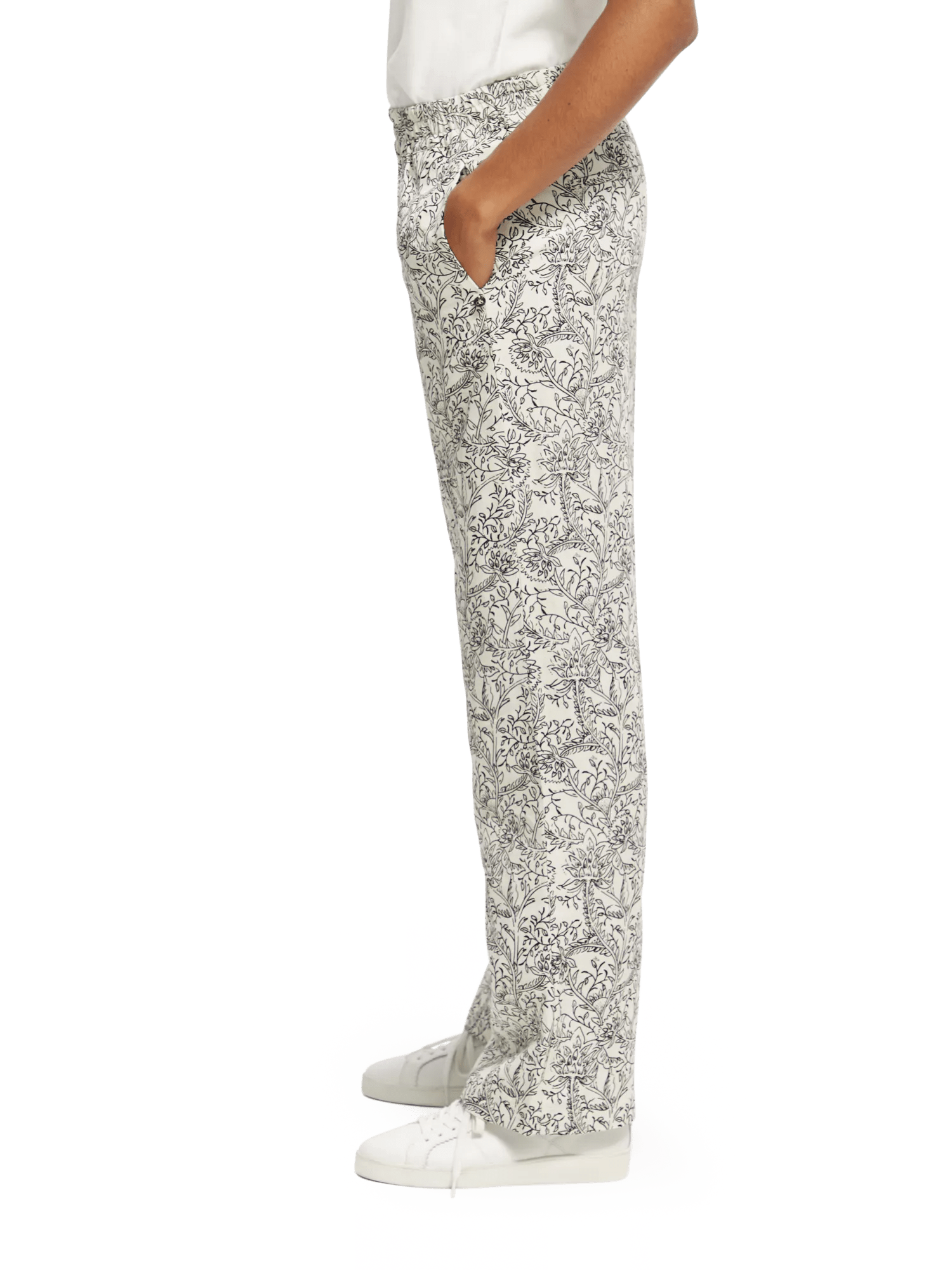 Scotch & Soda Gia elastische Mid-Rise Hose mit weitem Bein NHD-SDE