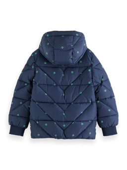 Scotch & Soda Water repellent puffed jacket with removable hood BCK