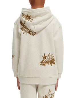 Scotch & Soda Hoodie with placed embroideries in Organic Cotton NHD-BCK
