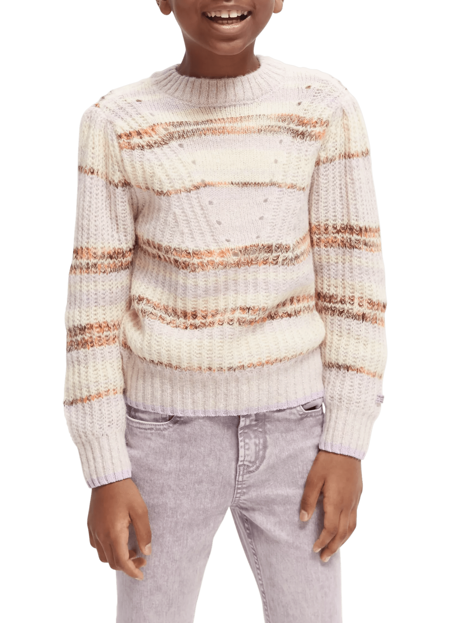 Scotch & Soda Striped rib-knitted sweater NHD-CRP