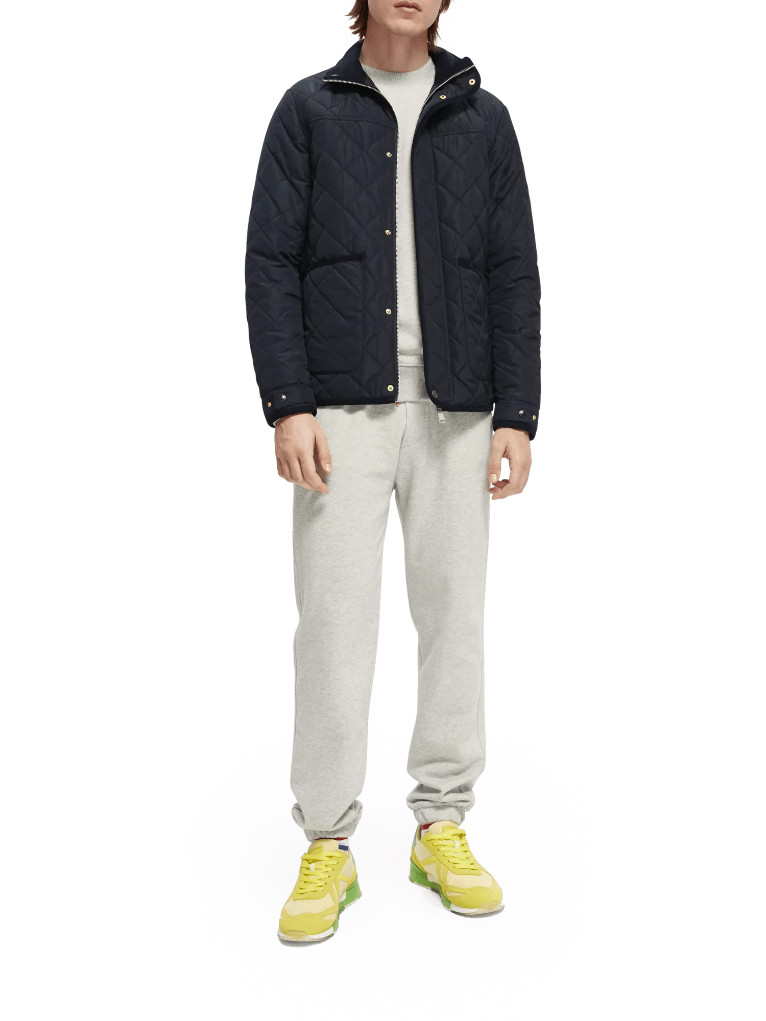 Scotch & Soda Corduroy-trimmed quilted jacket NHD-FNT