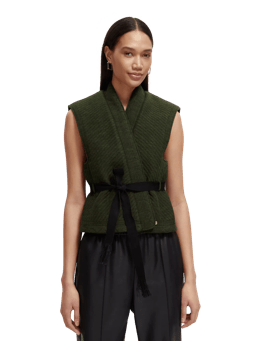 Scotch & Soda Belted quilted gilet MDL-CRP