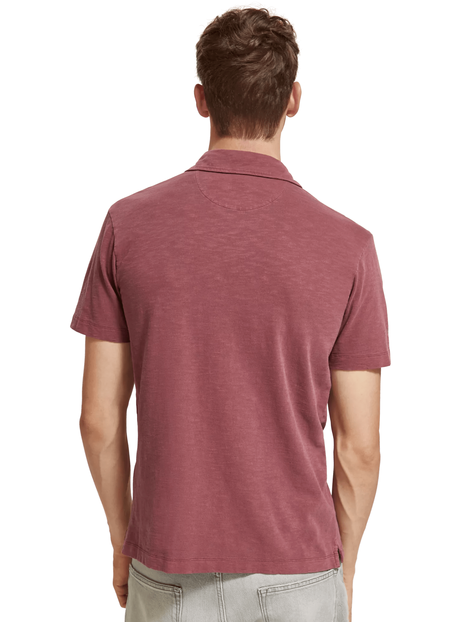Scotch & Soda Garment-dyed jersey polo in Organic Cotton 174564_6722_MDL_BCK