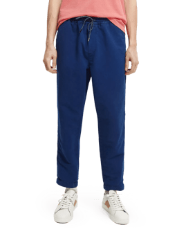 Scotch & Soda Fave regular tapered fit garment-dyed joggingbroek van een linnenmix NHD-CRP