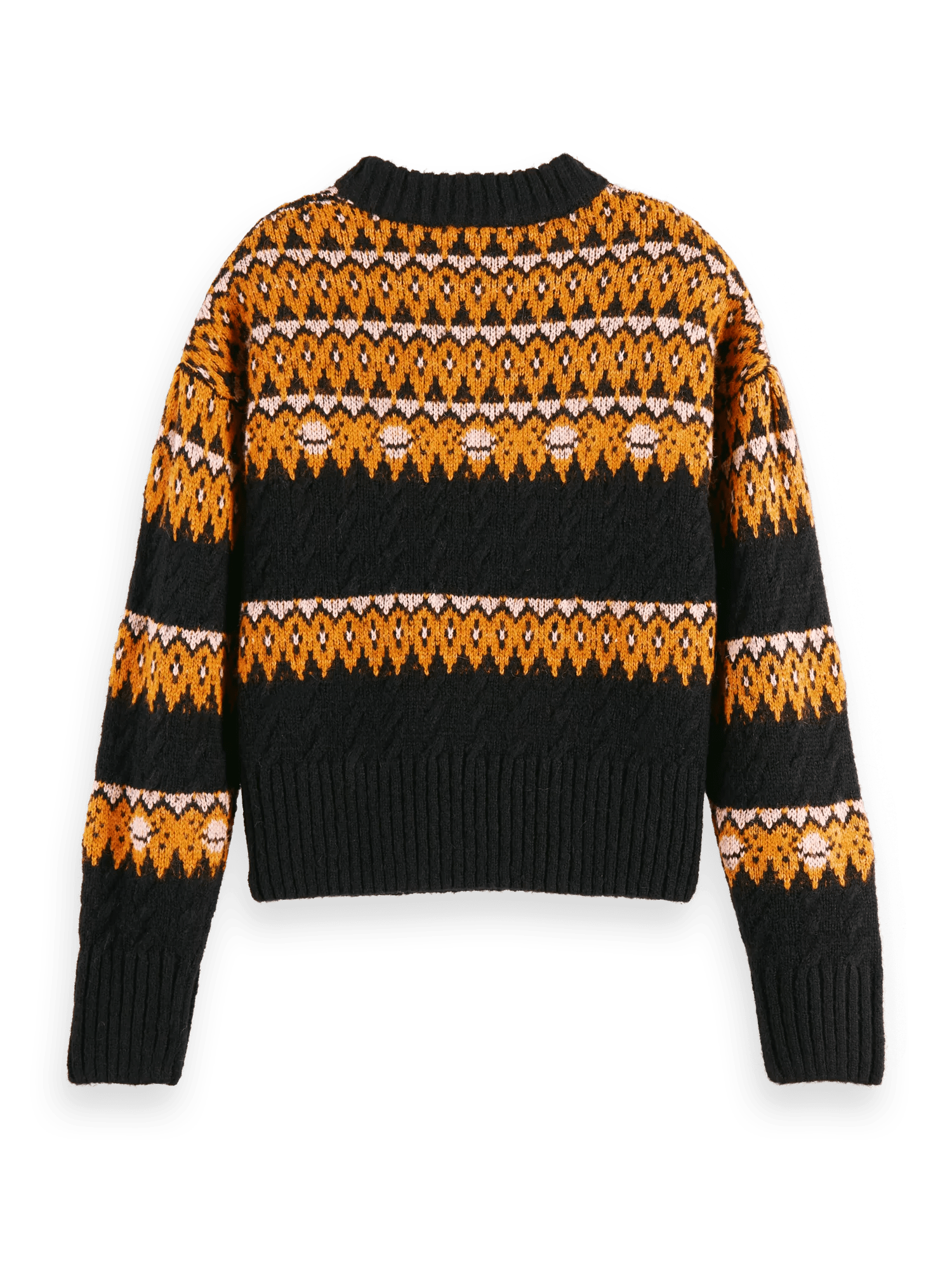 Scotch & Soda Cable knit Fair Isle sweater BCK