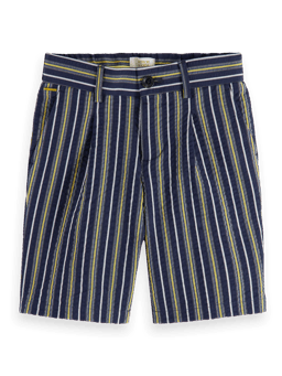 Scotch & Soda Longer length - Yarn-dyed stripe seersucker shorts FNT