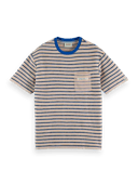 Scotch & Soda Structured striped pocket T-shirt in Organic Cotton NHD-CRP