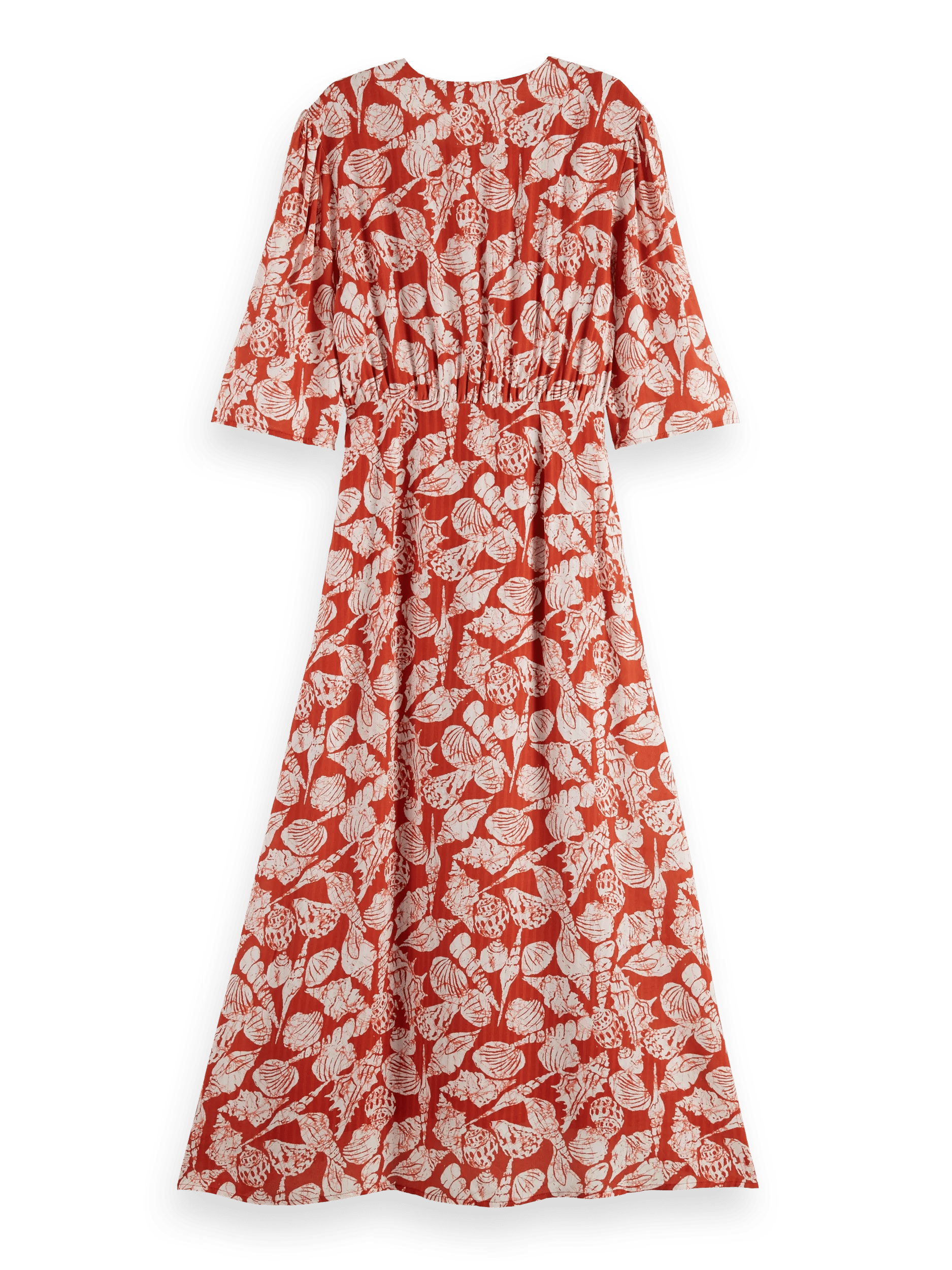 Scotch & Soda Midi-jurk met gedrapeerd knoopdetail BCK
