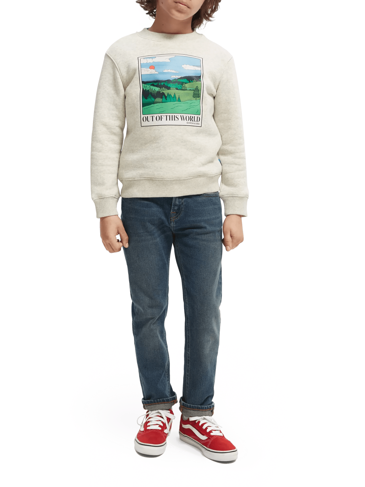 Scotch & Soda Organic cotton crewneck artwork sweatshirt NHD-FNT