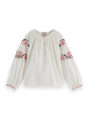 Scotch & Soda Long-sleeved flower embroidery top NHD-CRP