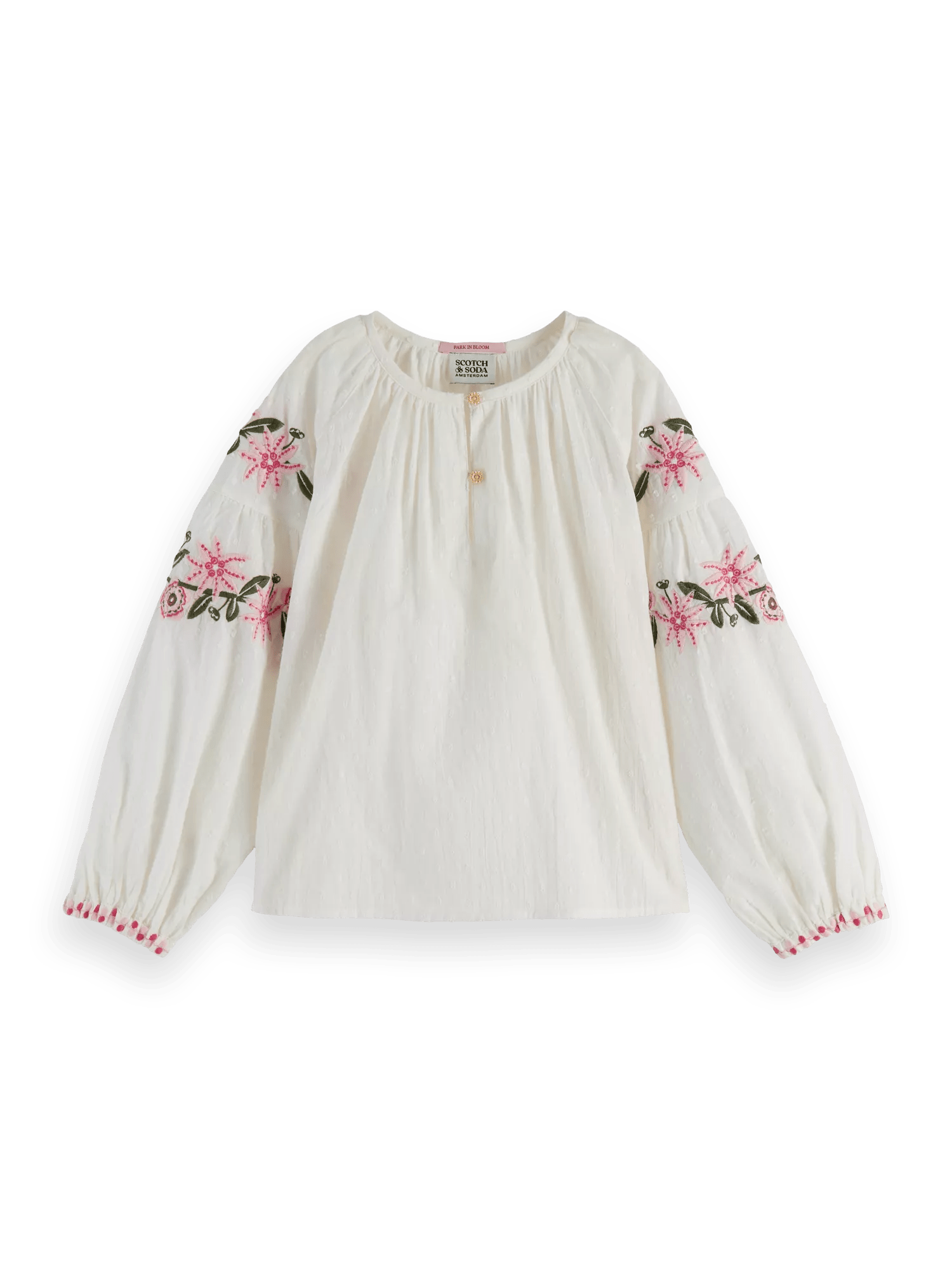 Scotch & Soda Long-sleeved flower embroidery top FNT