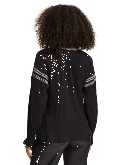 Scotch & Soda Balloon sleeve embroidery blouse MDL-BCK