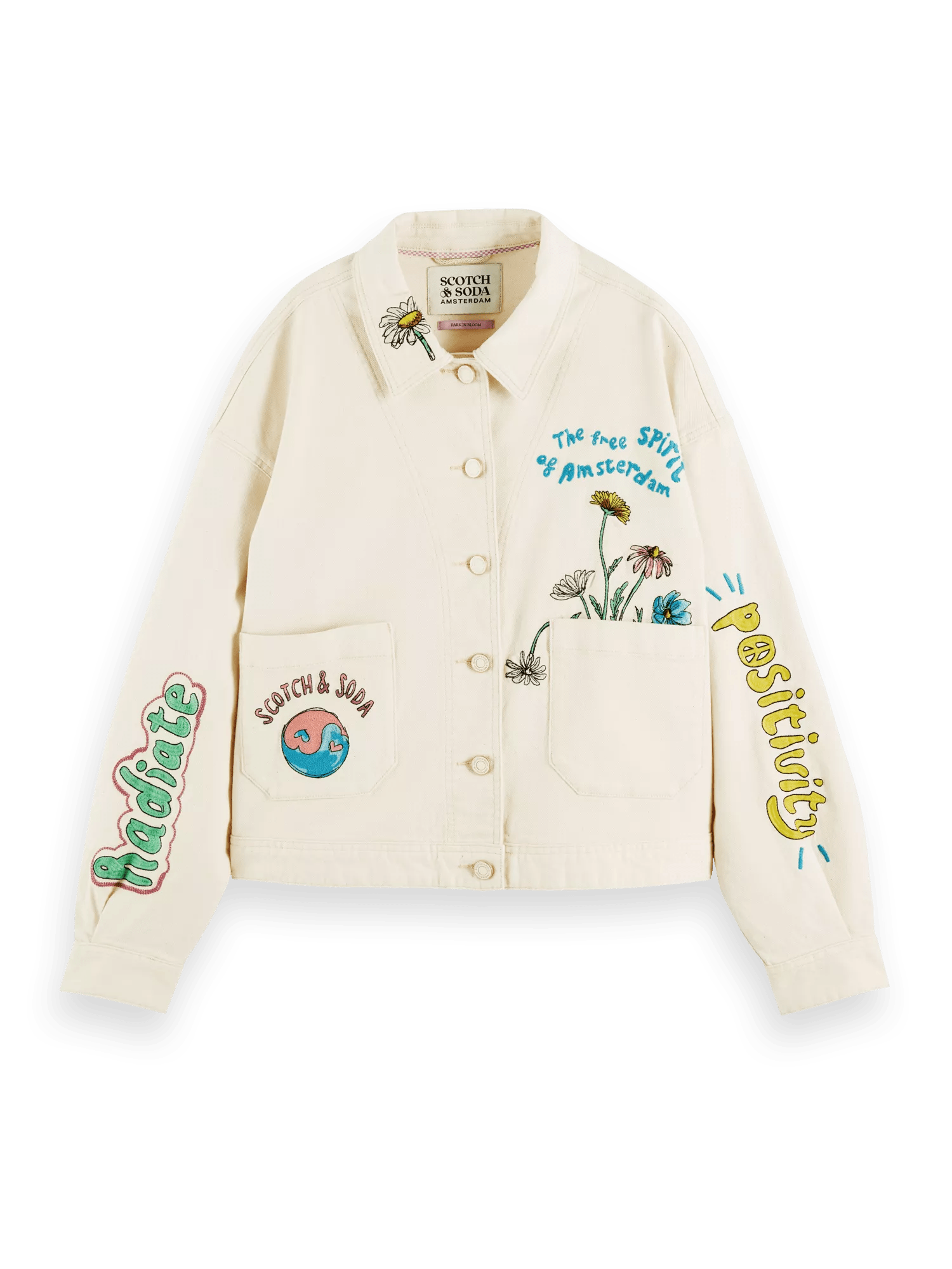 Scotch & Soda Worker jacket with placement positivity embroideries FNT
