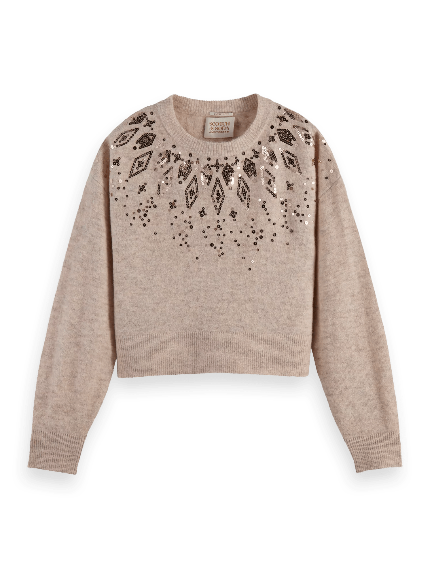 Scotch & Soda Relaxed fit wool-blend sequined sweater FNT