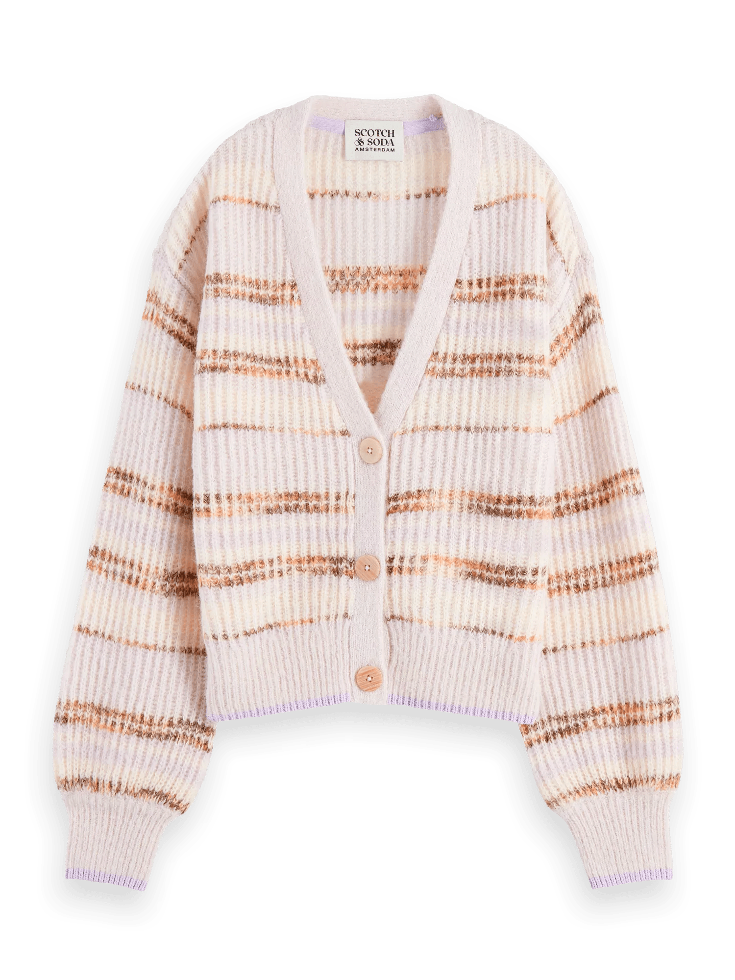 Scotch & Soda Fuzzy boxy-fit knitted cardigan FNT
