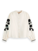 Scotch & Soda Embroidered balloon-sleeved shirt MDL-CRP