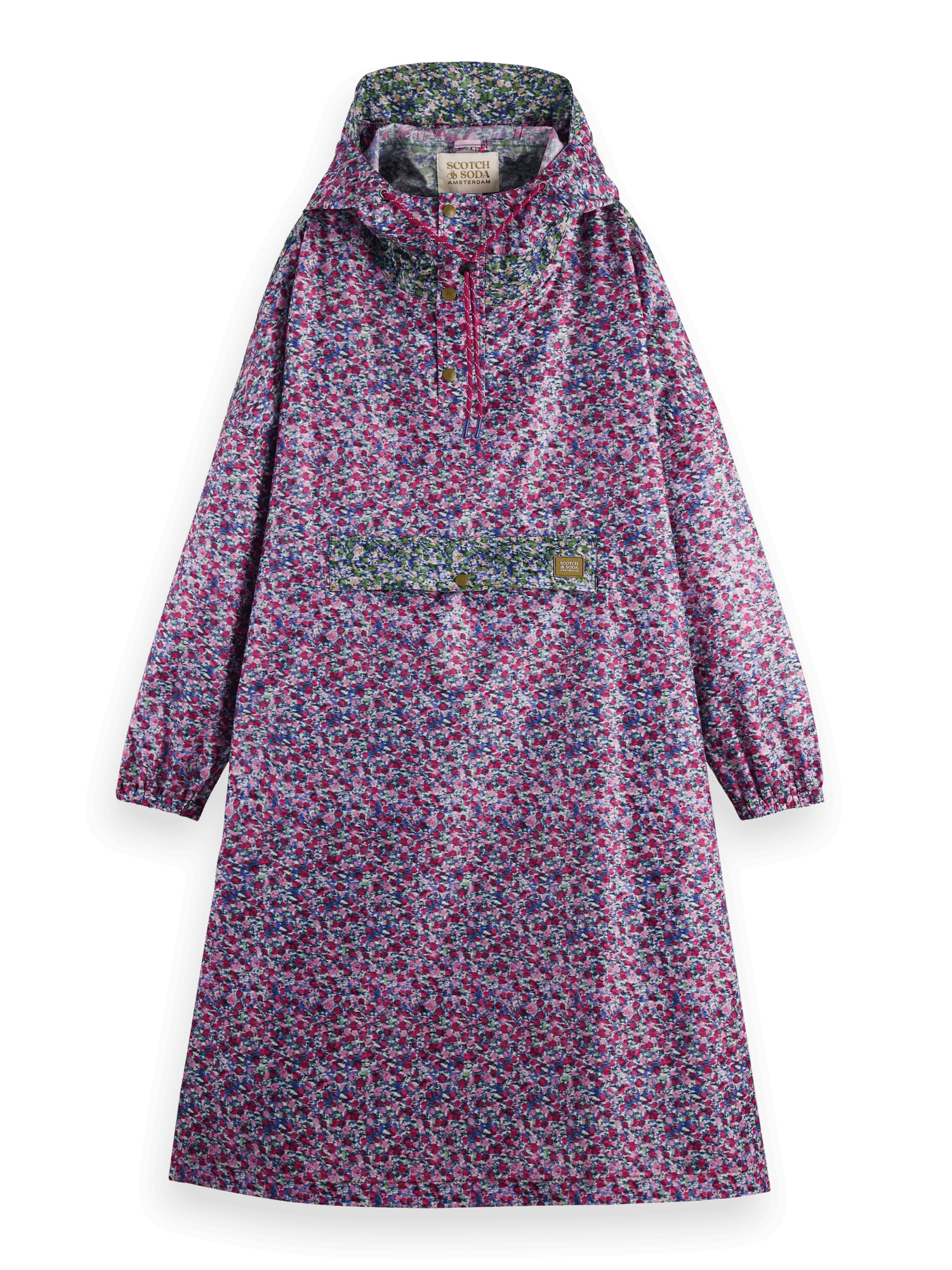 Scotch & Soda Printed packable water-proof rain-poncho FNT