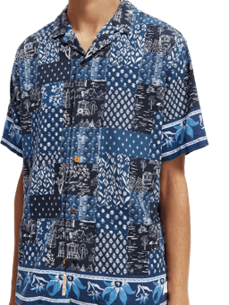 Scotch & Soda Basket weave short-sleeved camp shirt NHD-DTL1