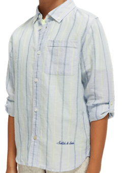 Scotch & Soda Yarn-dyed long-sleeved linen shirt NHD-DTL1
