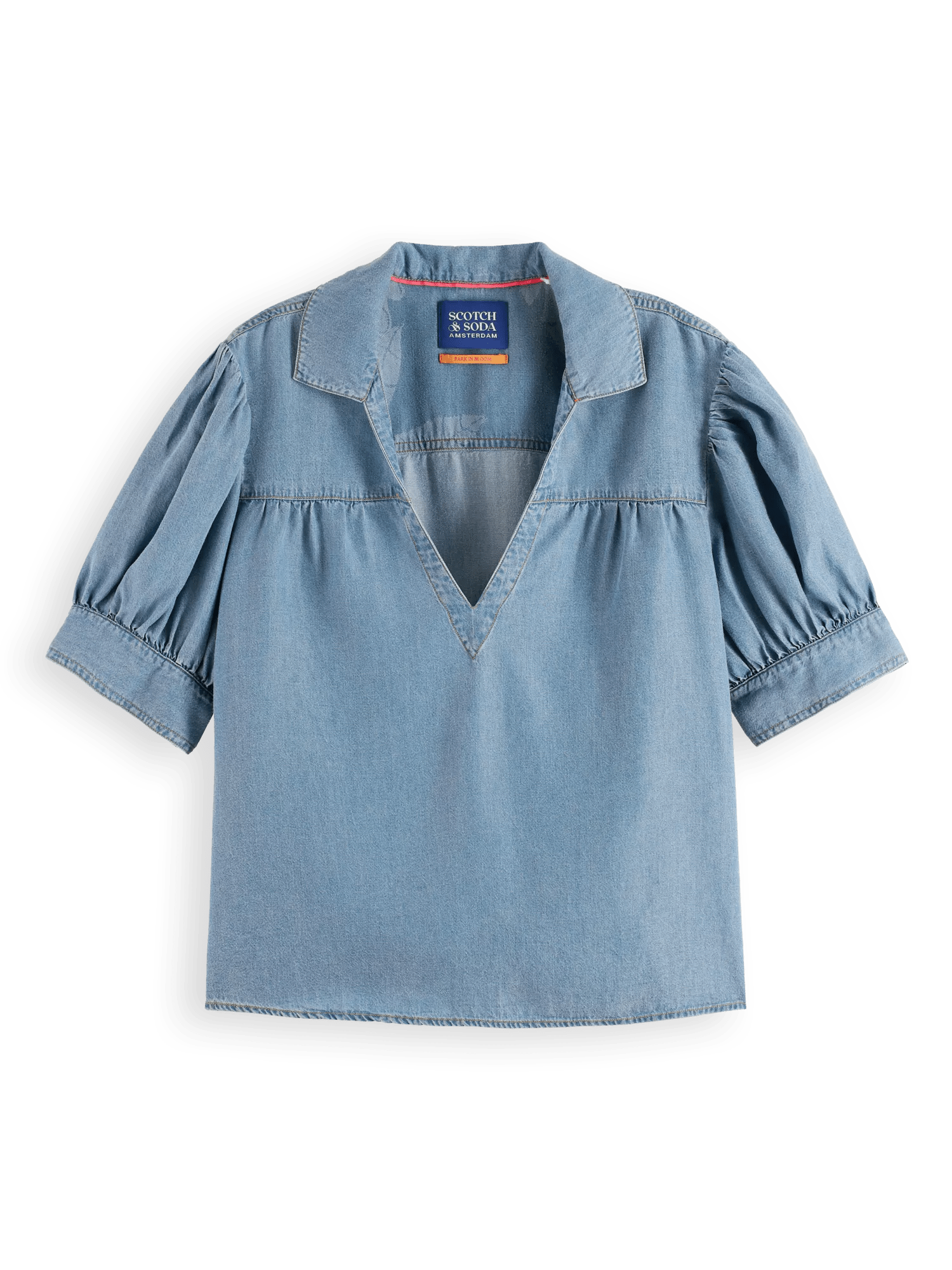 Scotch & Soda Short sleeved feminine indigo shirt FNT