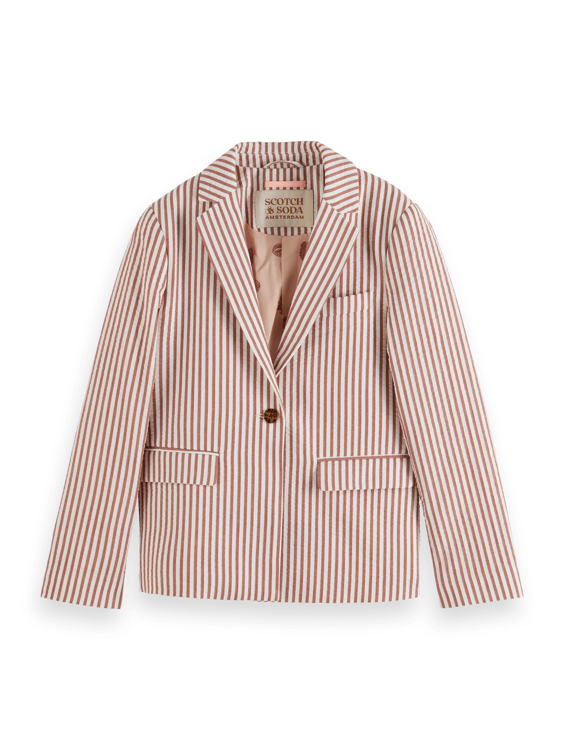 Scotch & Soda Single breasted yarn-dyed stripe seersucker blazer FNT