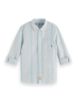 Scotch & Soda Regular-fit - yarn-dyed stripe cotton linen shirt FNT