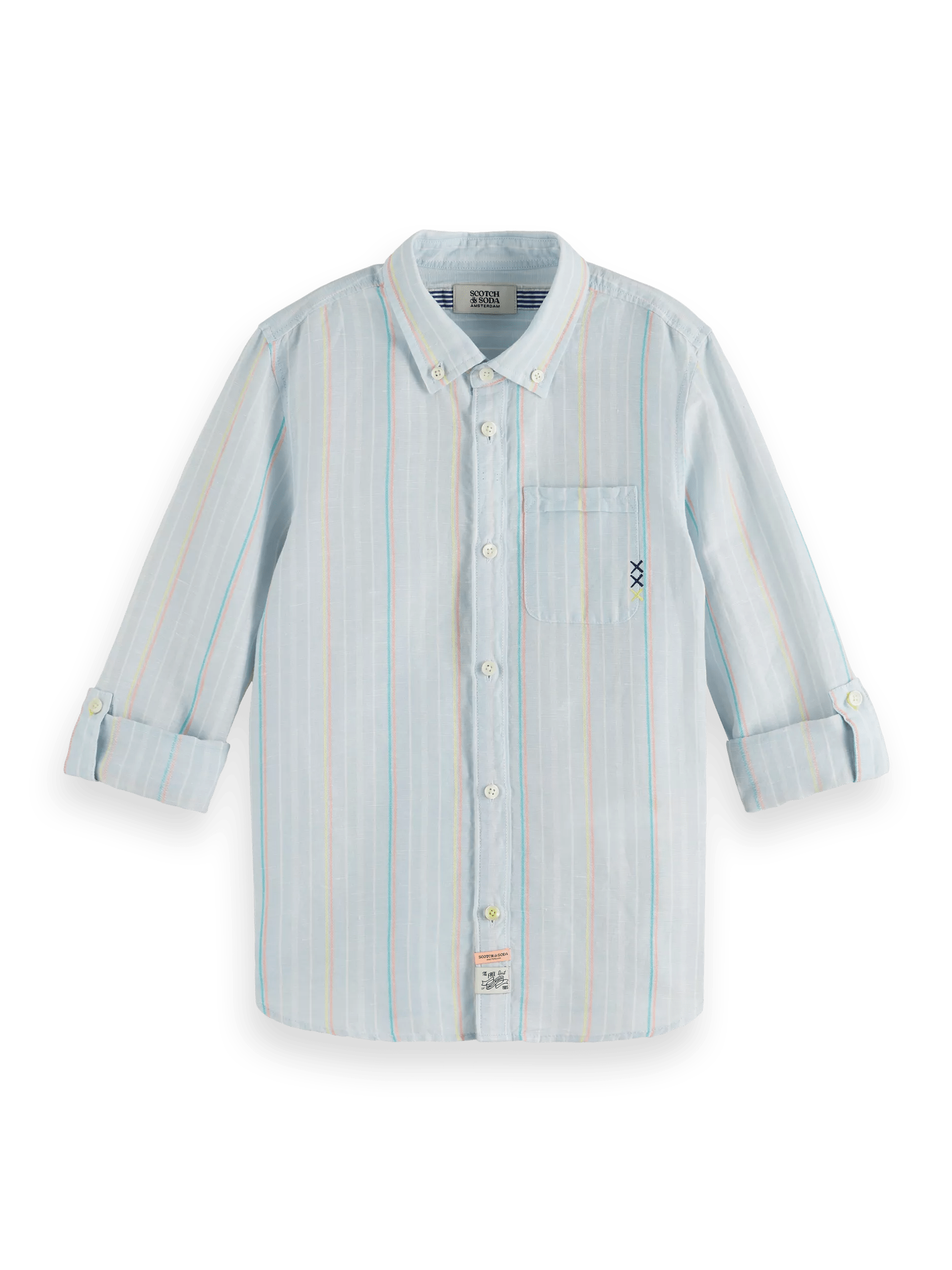Scotch & Soda Regular-fit - yarn-dyed stripe cotton linen shirt FNT