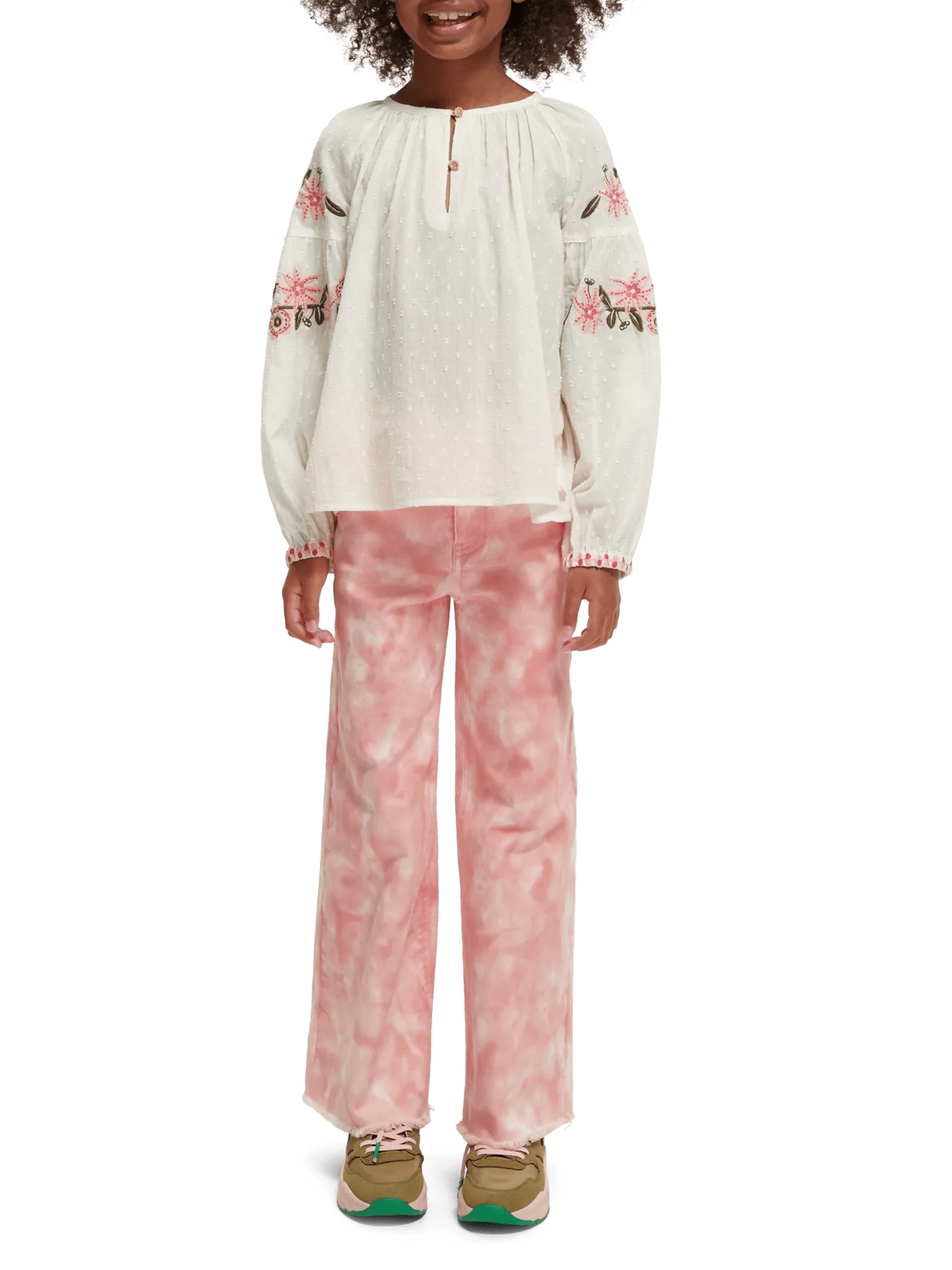 Scotch & Soda Long-sleeved flower embroidery top NHD-FNT