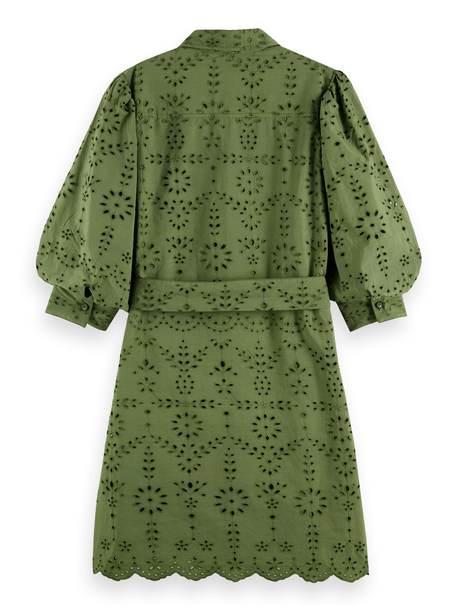 Scotch & Soda Puff sleeve embroidered organic Cotton shirt dress BCK