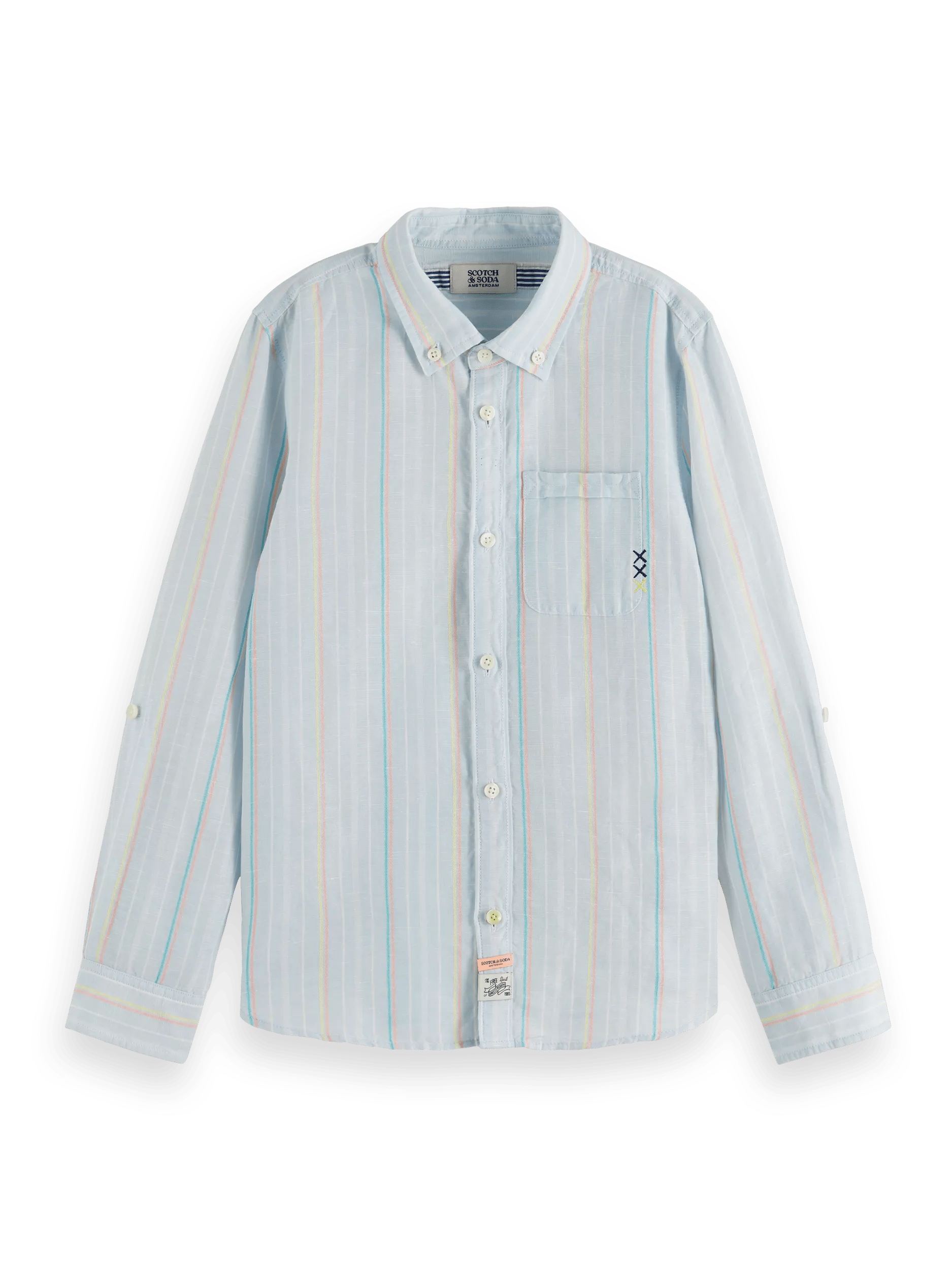 Scotch & Soda Striped shirt with roll-up sleeves DTL1