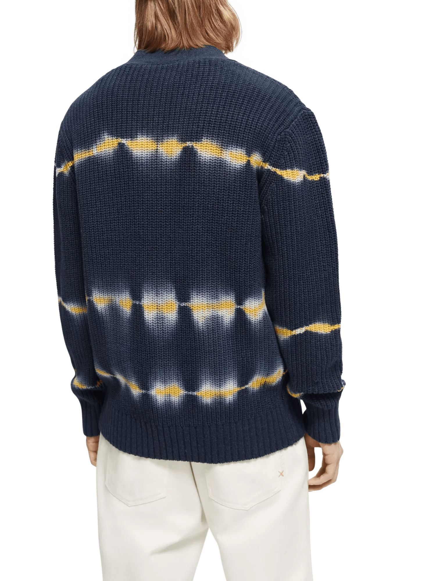 Scotch & Soda Tie-dye rib knit cardigan NHD-BCK