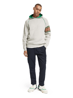 Scotch & Soda Regular fit knitted graphic hoodie MDL-FNT