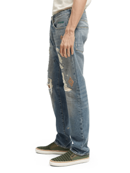 Scotch & Soda Ralston Regular Slim Fit Jeans aus hochwertigem Bio-Material – Space Race NHD-SDE