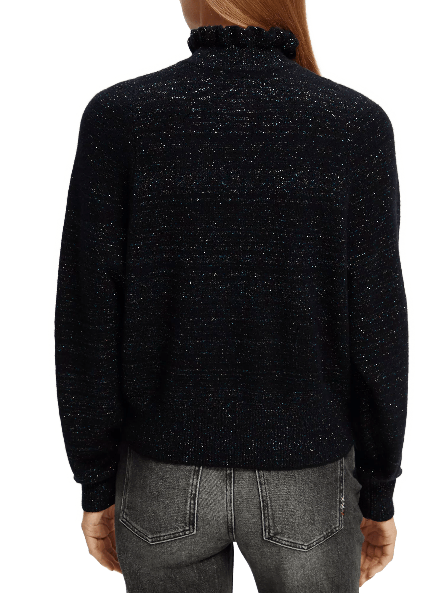 Ruffled turtleneck sweater