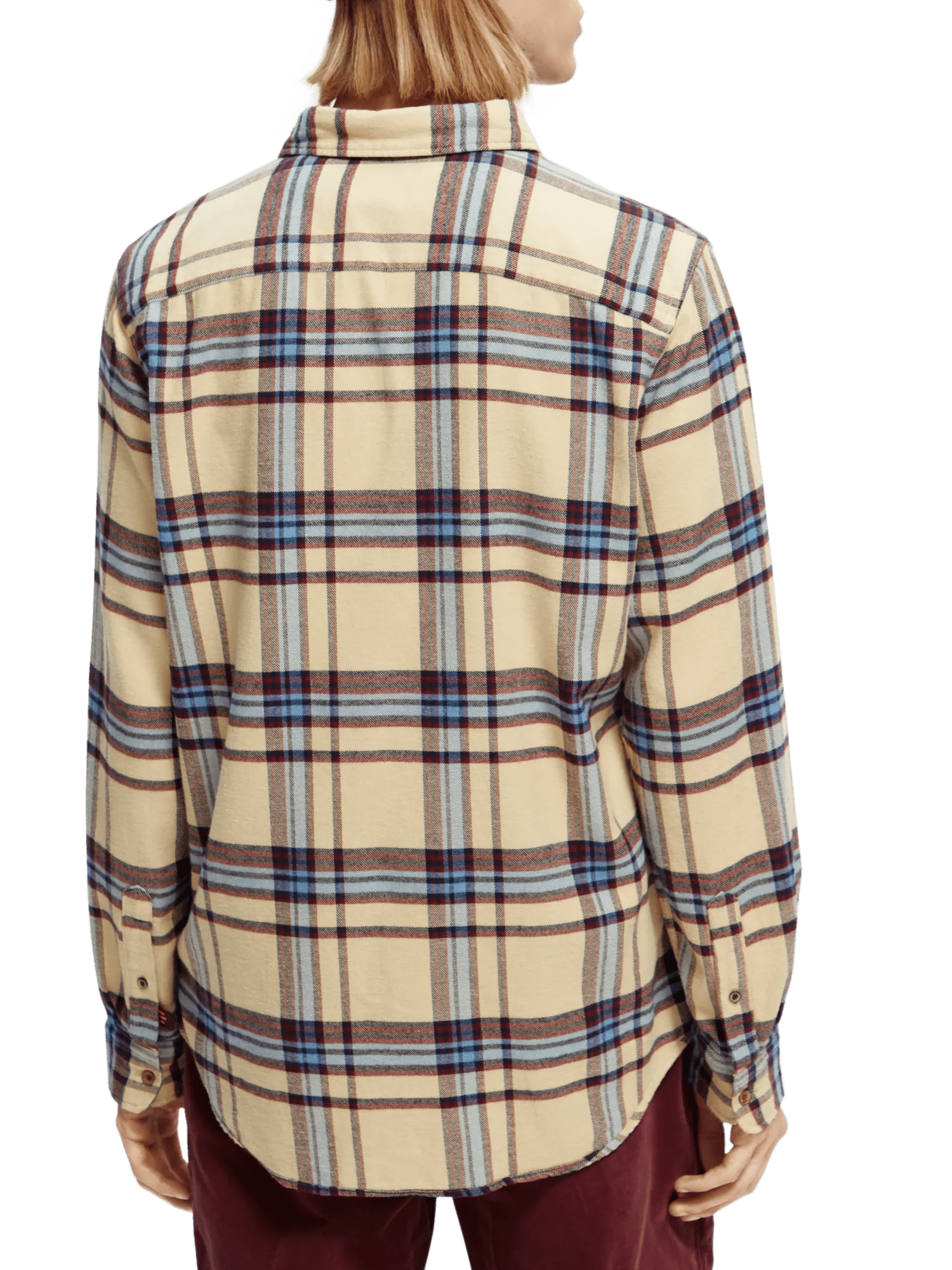 Regular fit checked brushed flannel shirt