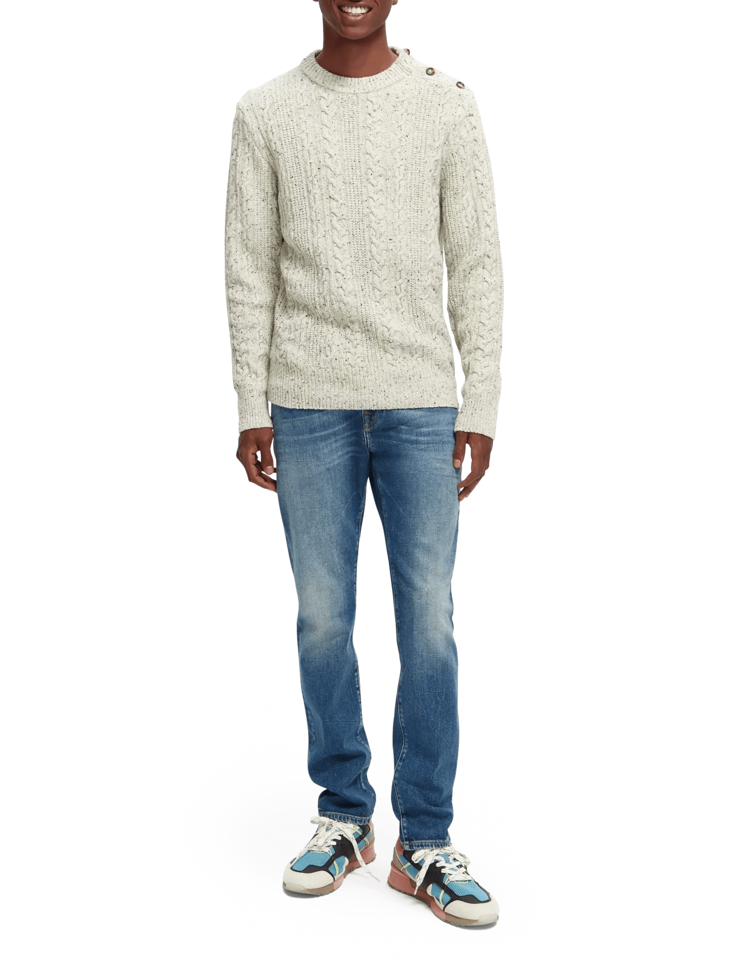 Scotch & Soda Cable knit wool-blended sweater NHD-FNT