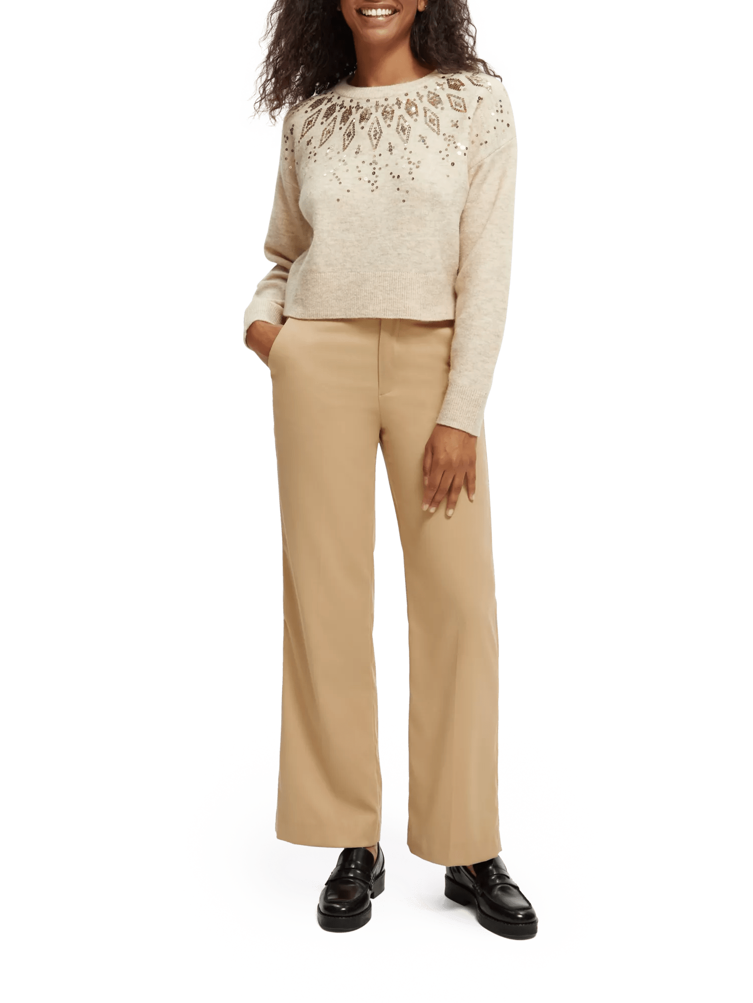 Scotch & Soda Relaxed fit wool-blend sequined sweater NHD-FNT