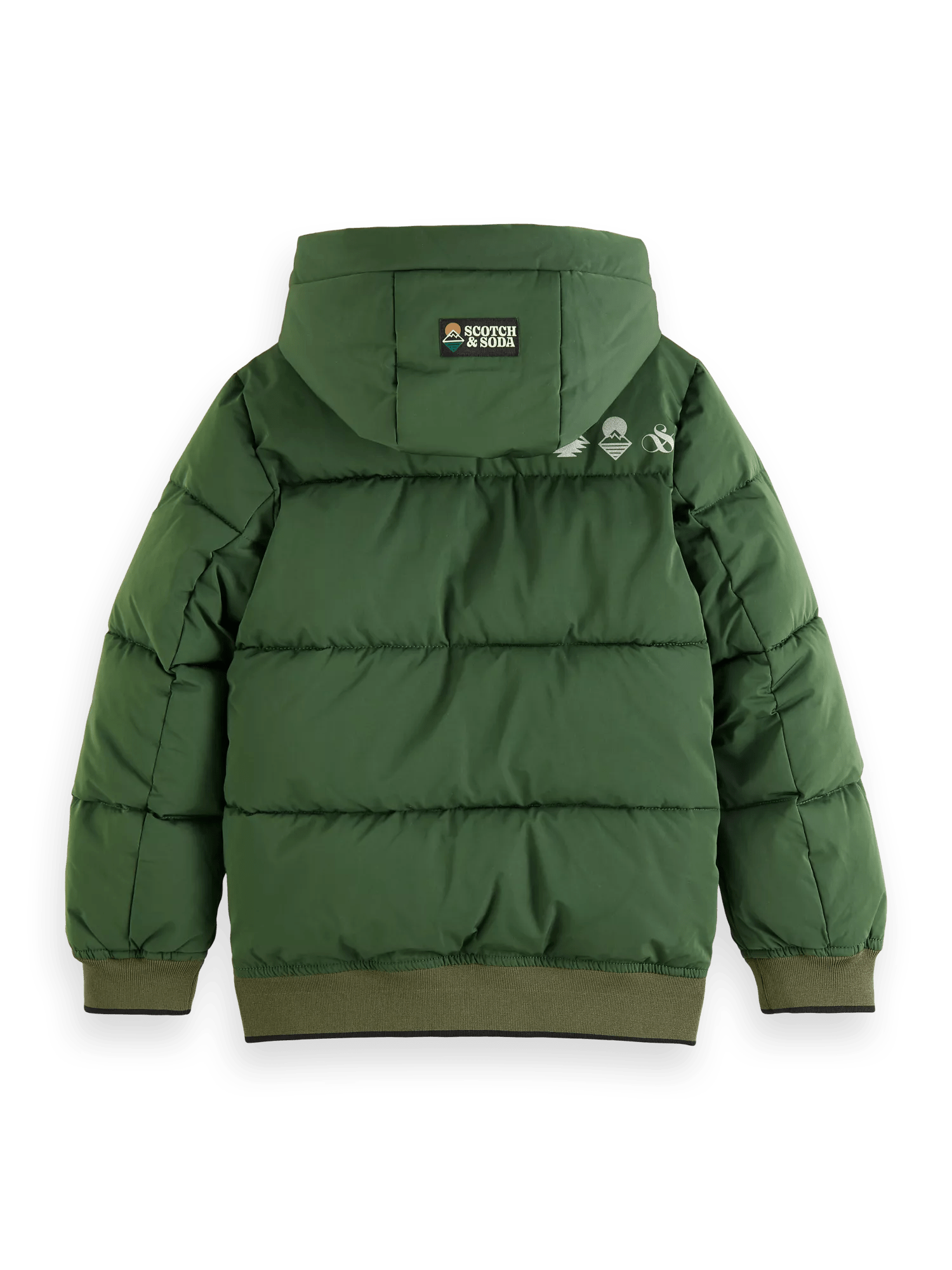 Hooded water-repellent puffer jacket