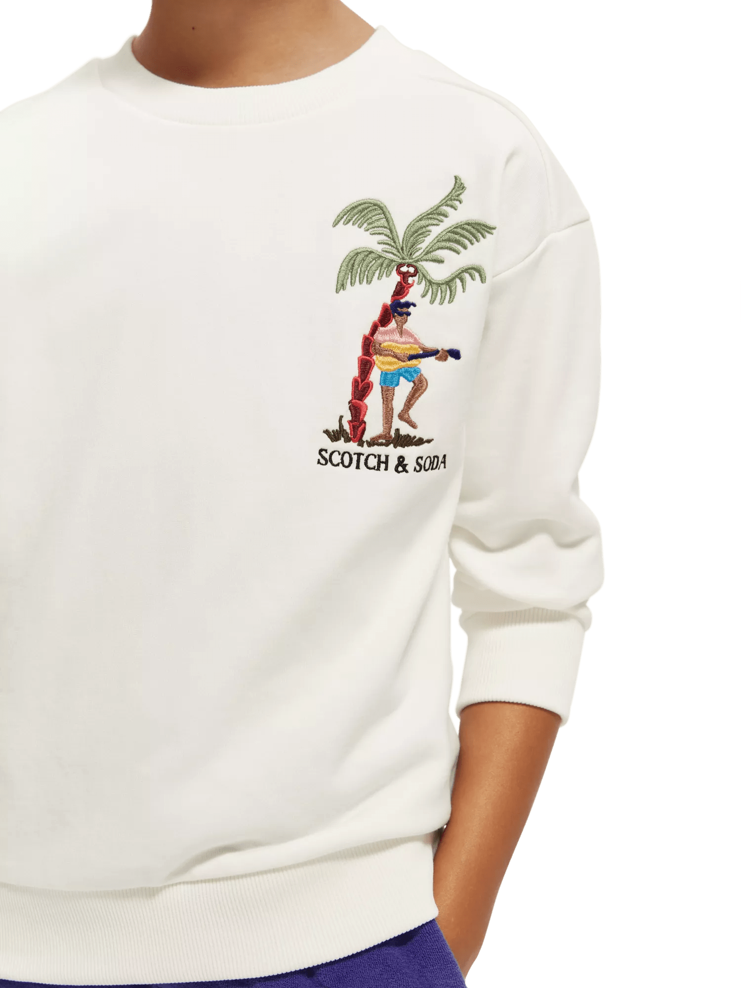 Scotch & Soda Relaxed-fit crewneck embroidered artwork sweatshirt NHD-DTL1