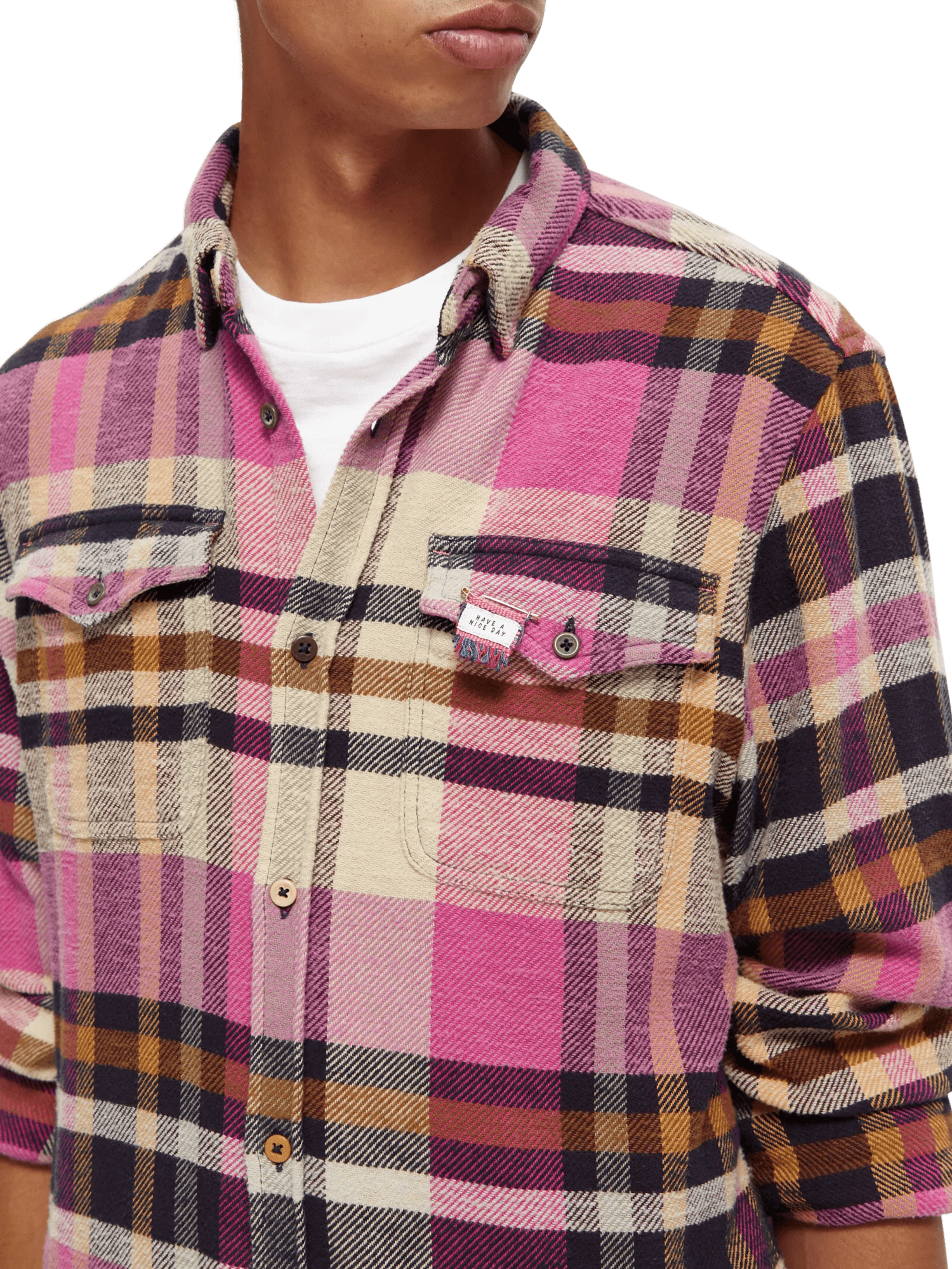 Scotch & Soda Regular-Fit checked brushed flannel shirt NHD-DTL1