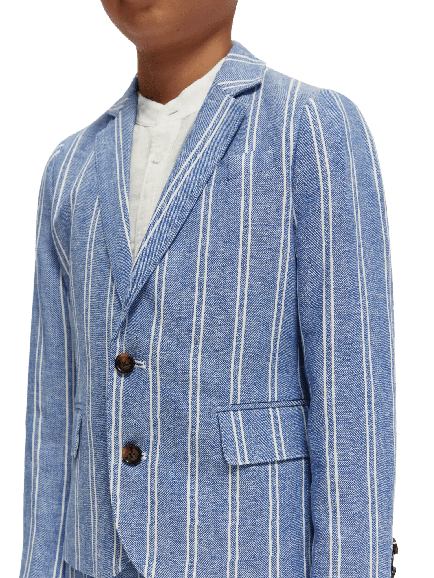 Scotch & Soda Striped cotton linen dressed blazer NHD-DTL1