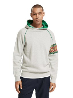 Scotch & Soda Regular fit knitted graphic hoodie MDL-CRP