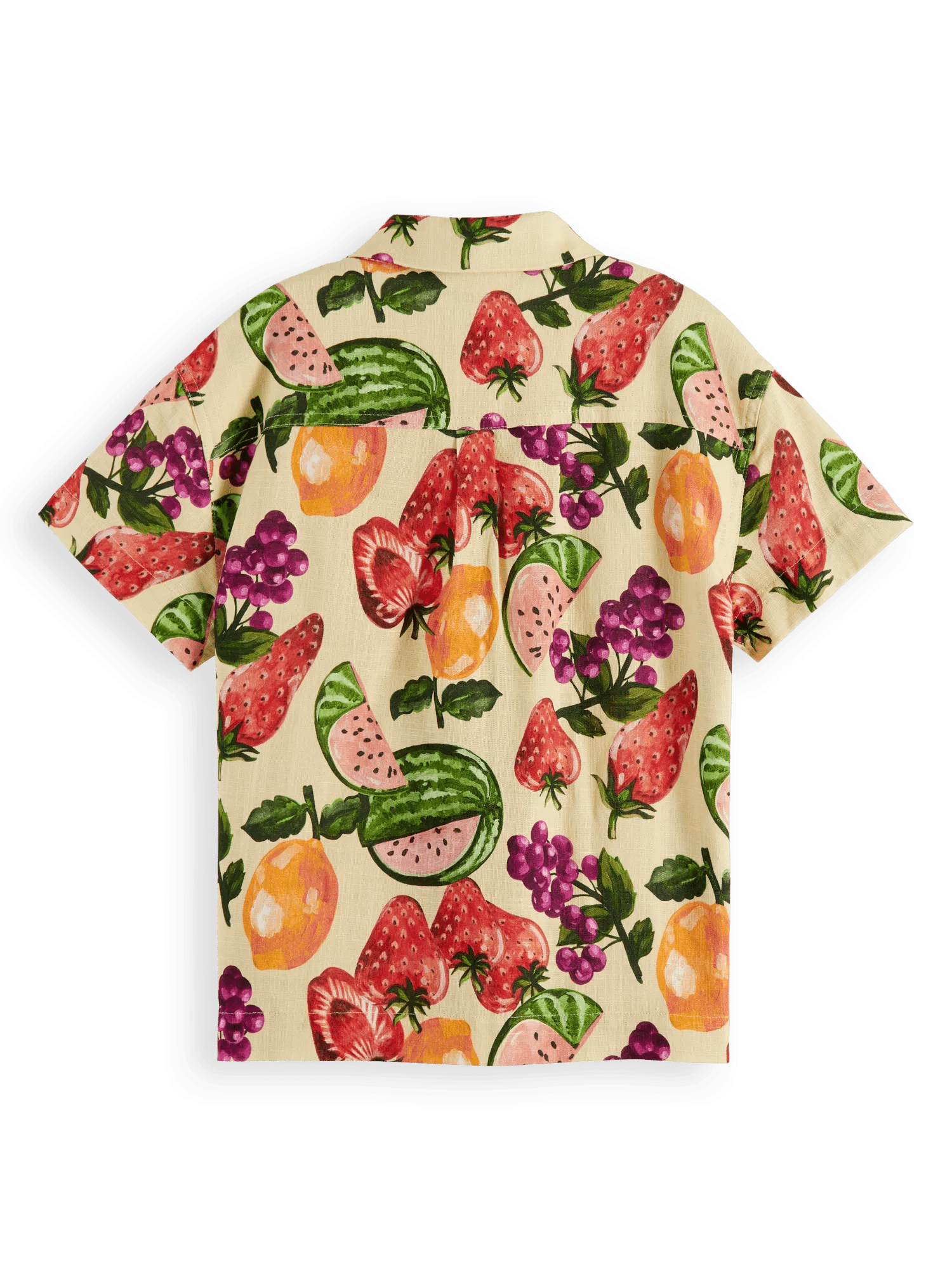 Scotch & Soda All-over printed linen-blend short-sleeved shirt BCK