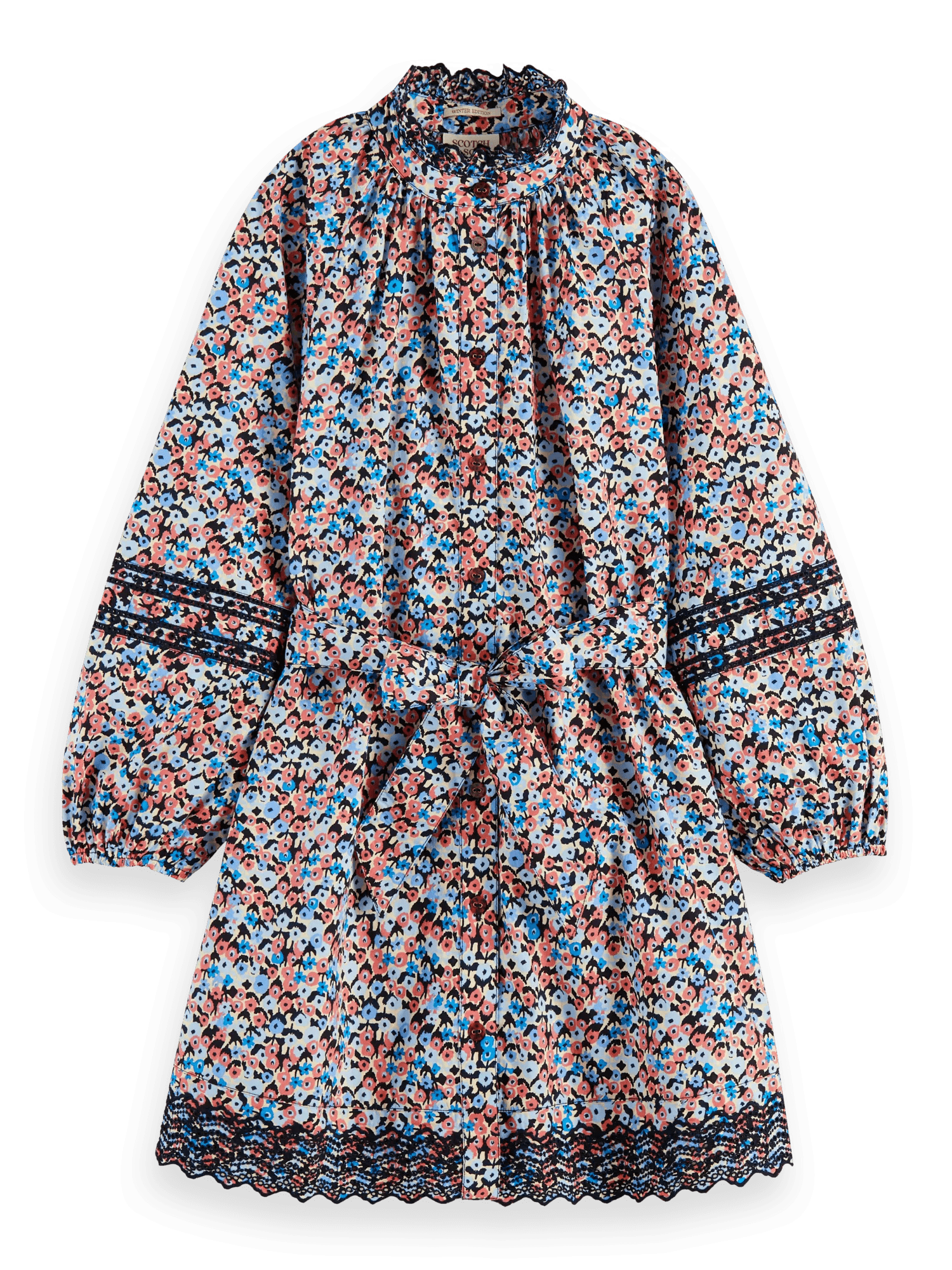 Scotch & Soda Langärmliges Hemdkleid aus Bio-Baumwolle mit Print FNT