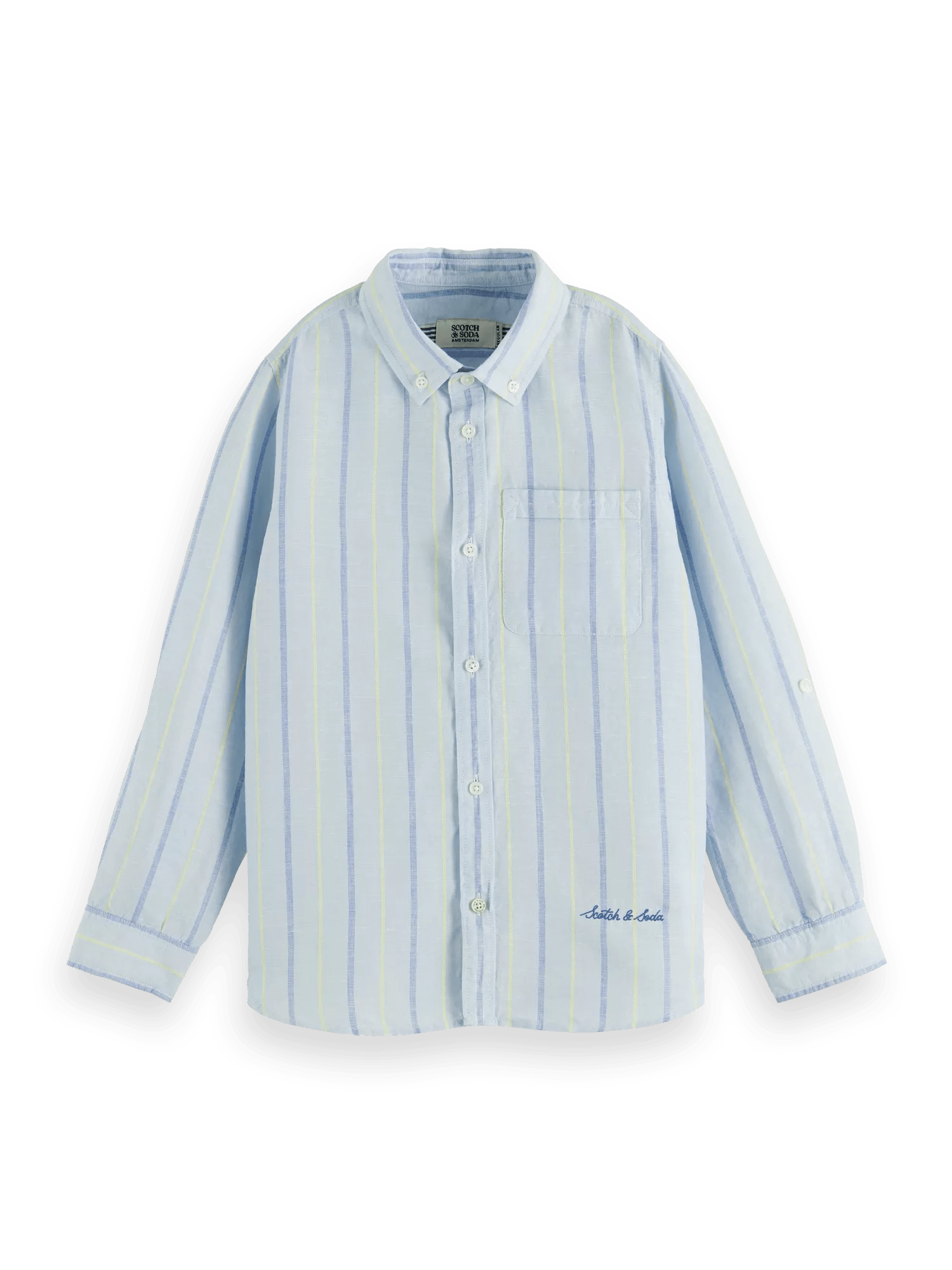 Scotch & Soda Yarn-dyed long-sleeved linen shirt DTL1