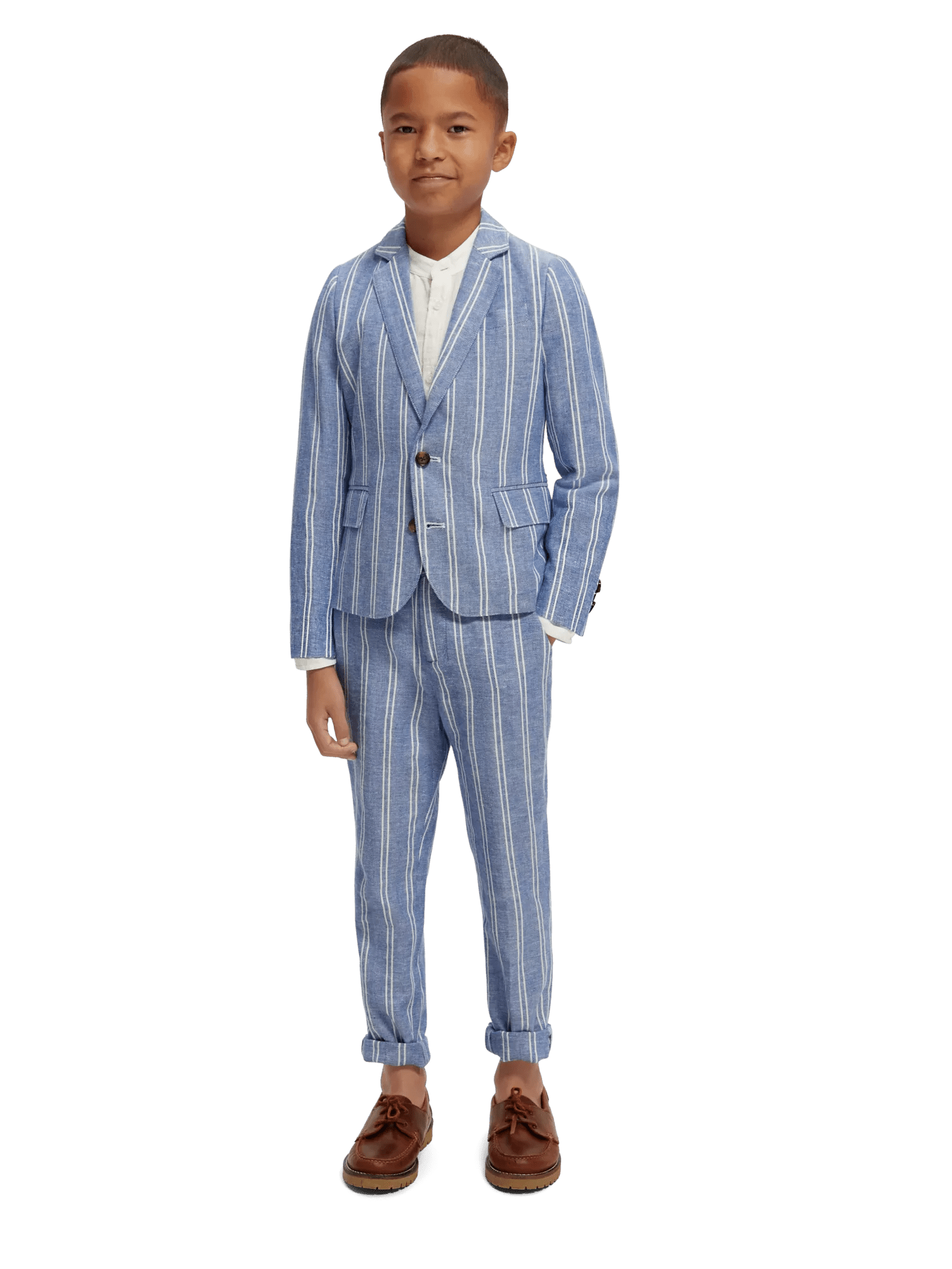 Scotch & Soda Striped cotton linen dressed blazer NHD-FNT
