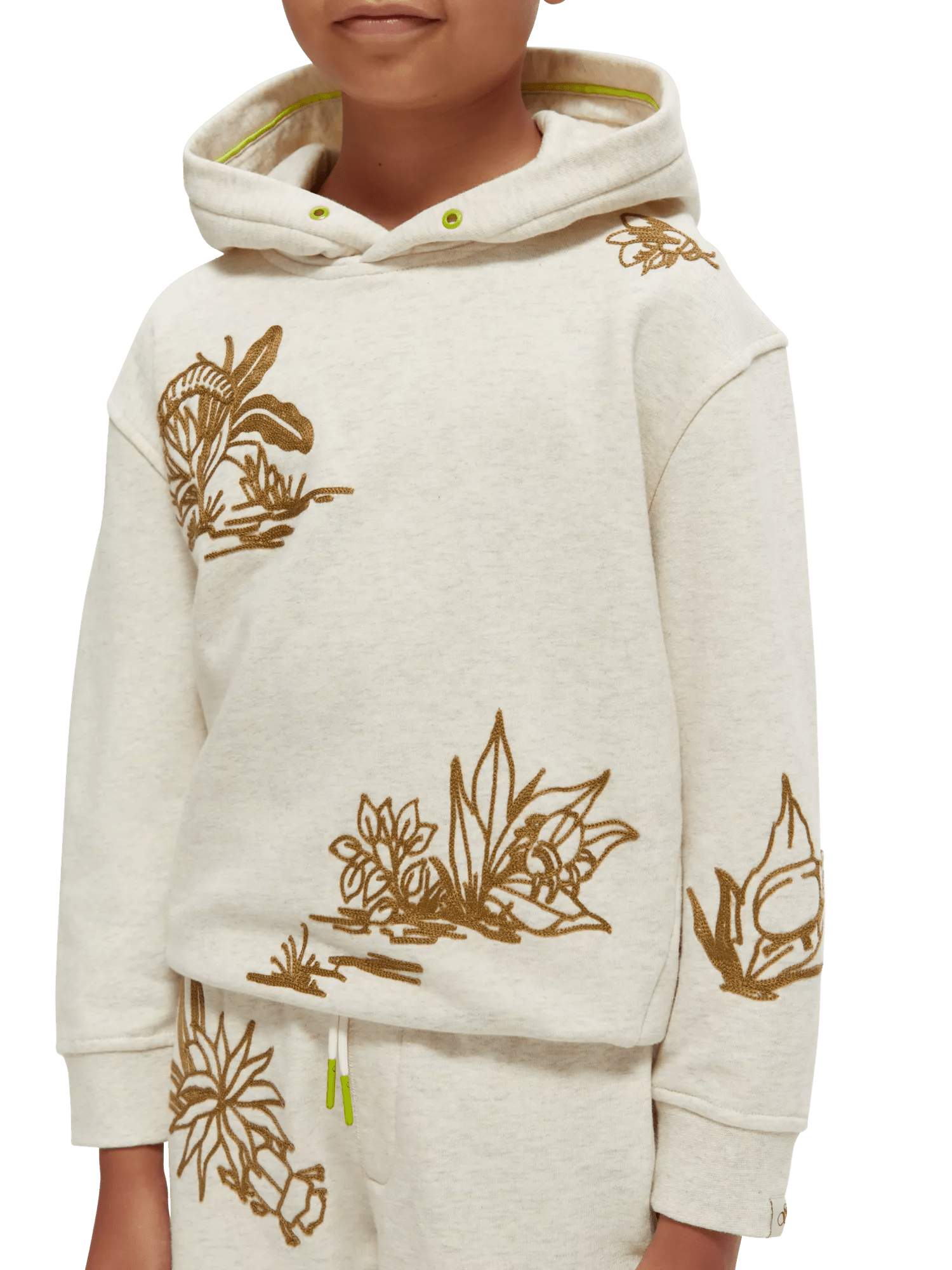 Scotch & Soda Hoodie with placed embroideries in Organic Cotton NHD-DTL1