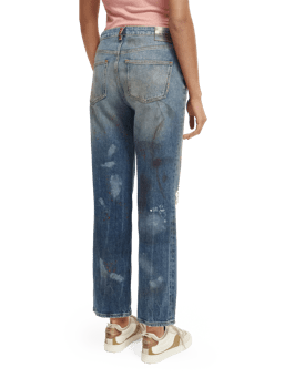 Scotch & Soda De Sky jeans met rechte pijpen en slijtage NHD-BCK